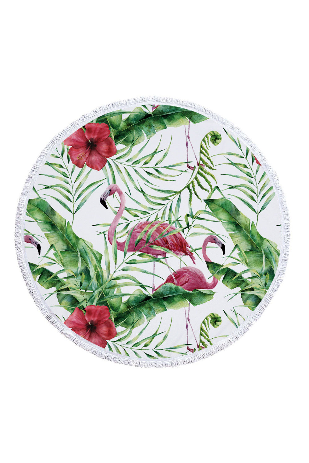 Hot Tropical Flamingo Round Beach Cover Up Beach Mat Towel Shawl Yoga Mat Summer Sarong Cloak Camping Mat