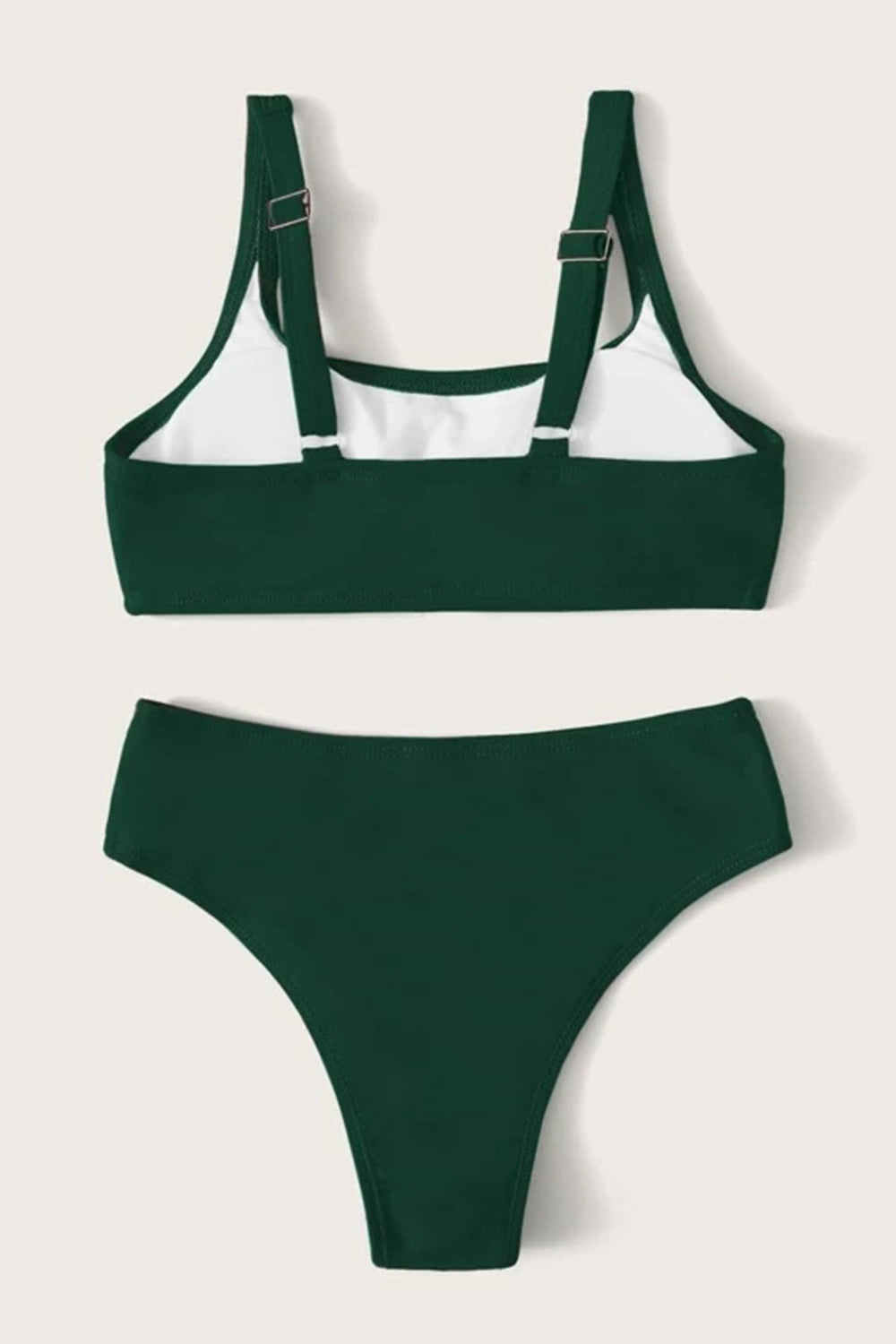 Girls Plain Adjustable Strap Bikini Set
