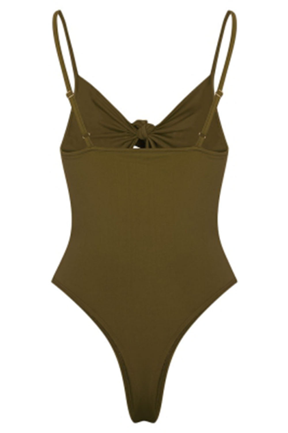 Spaghetti Strap Backless Padded Cut Out Tied Women Swimsuit