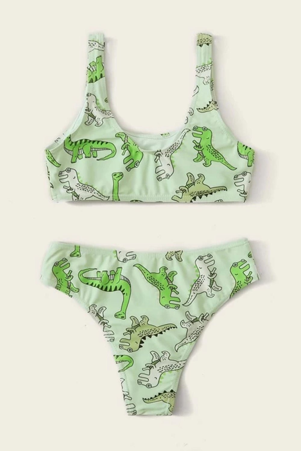Girls Cartoon Dinosaur Print Bikini