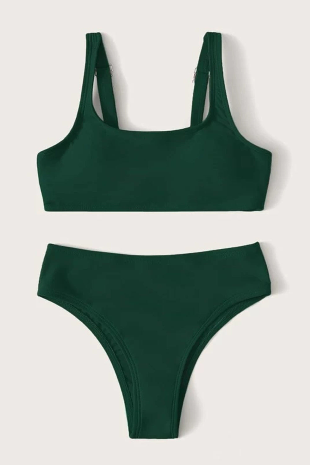 Girls Plain Adjustable Strap Bikini Set