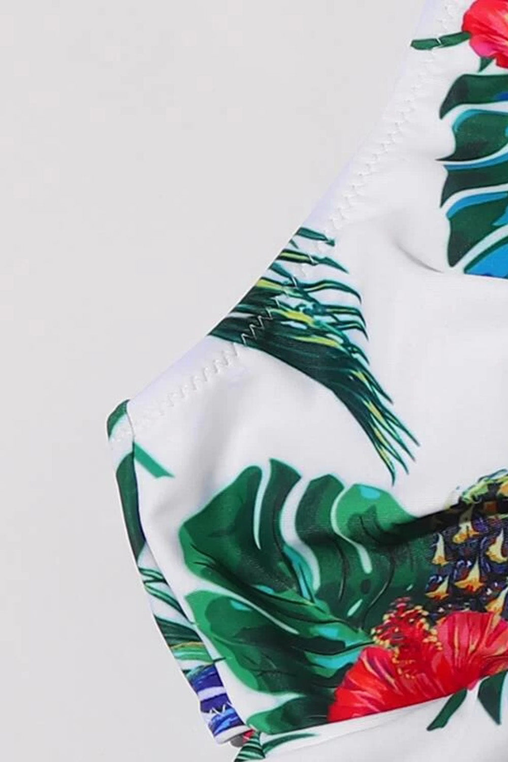 Tropical Random Print Twist Detail One Piece Swimsuit