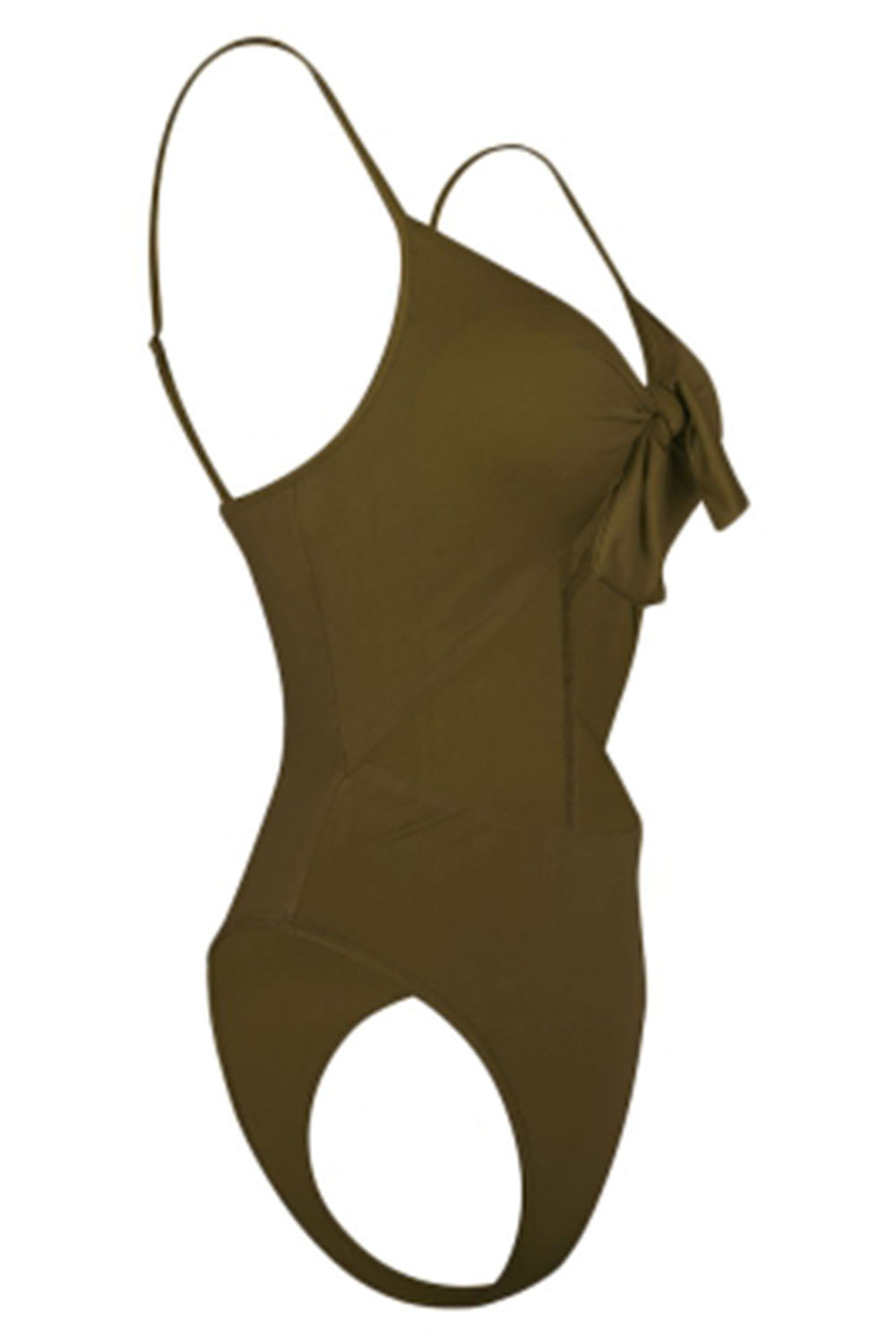 Spaghetti Strap Backless Padded Cut Out Tied Women Swimsuit