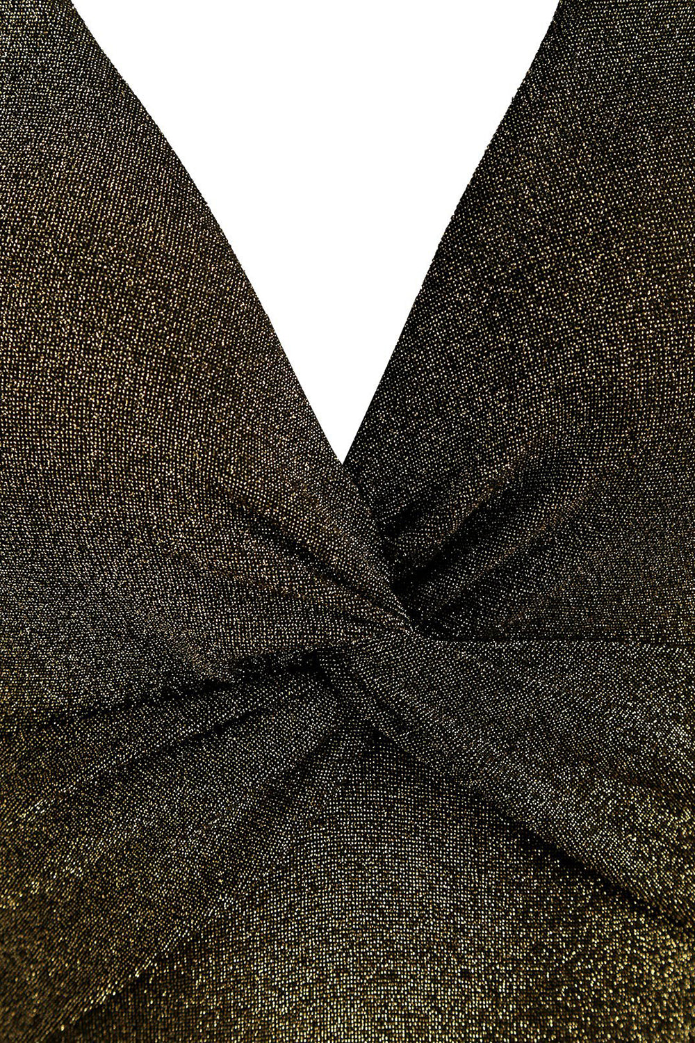 Twist-front Sparkly Metallic Thread One-piece Swimsuit