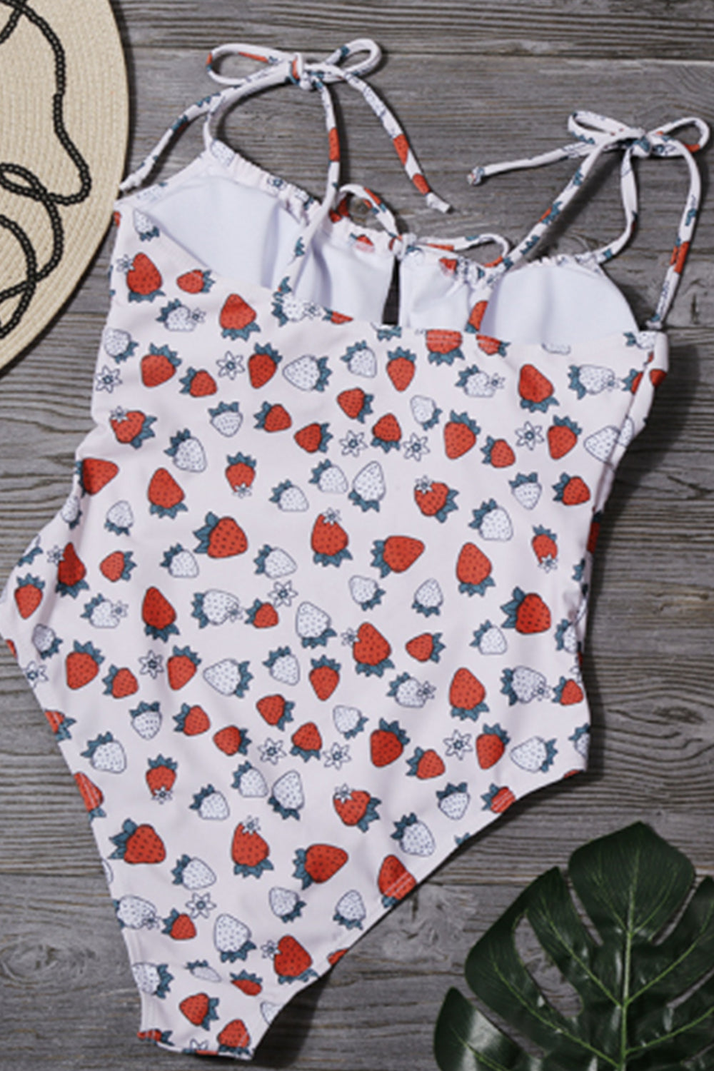 GRILS STRAWBERRY PRINT PUSH UP ONE PIECE SWIMSUIT