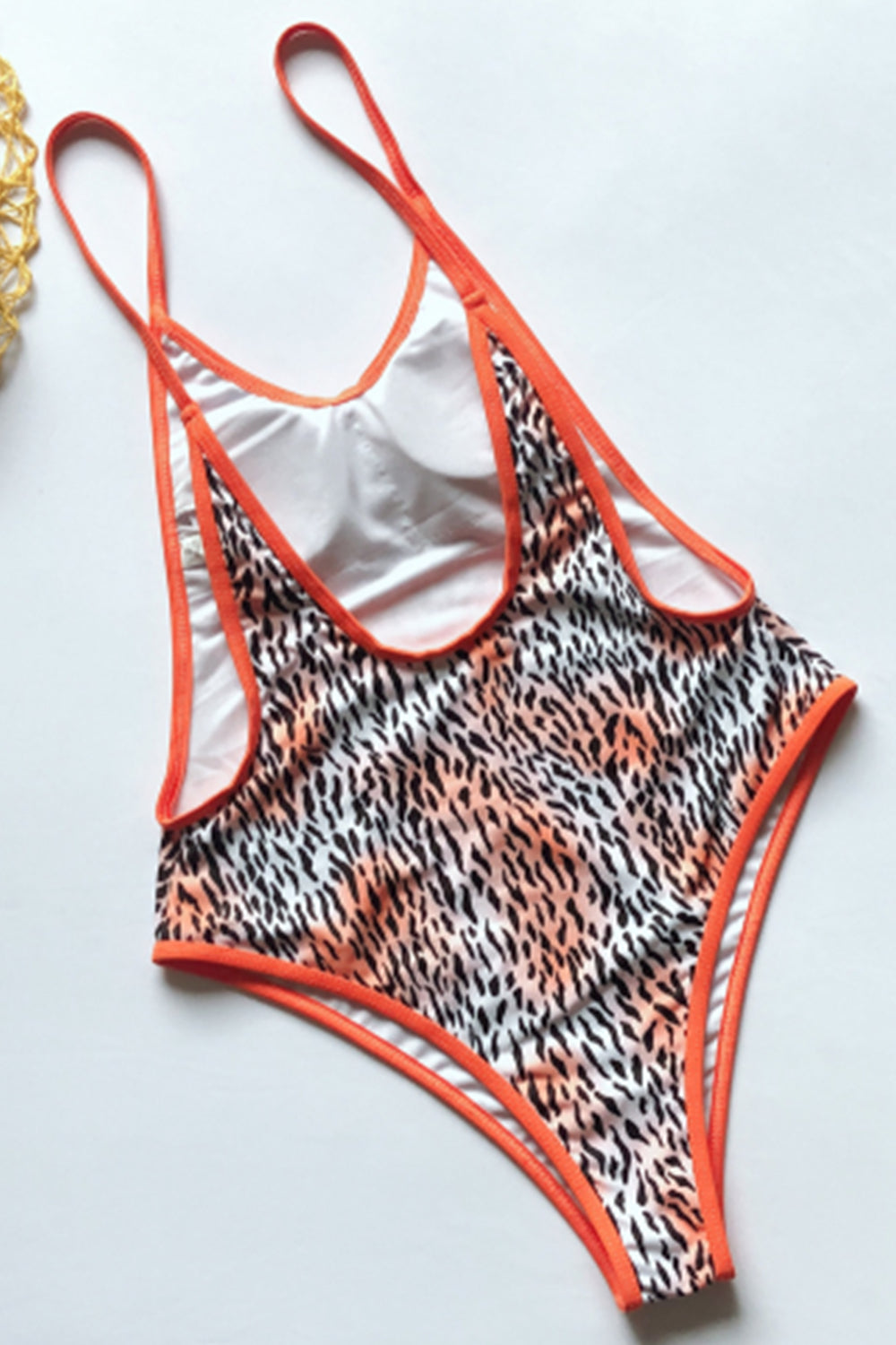 WOMEN SEXY LEOPARD HIGH LEG BACKLESS ONE PIECE SWIMSUIT