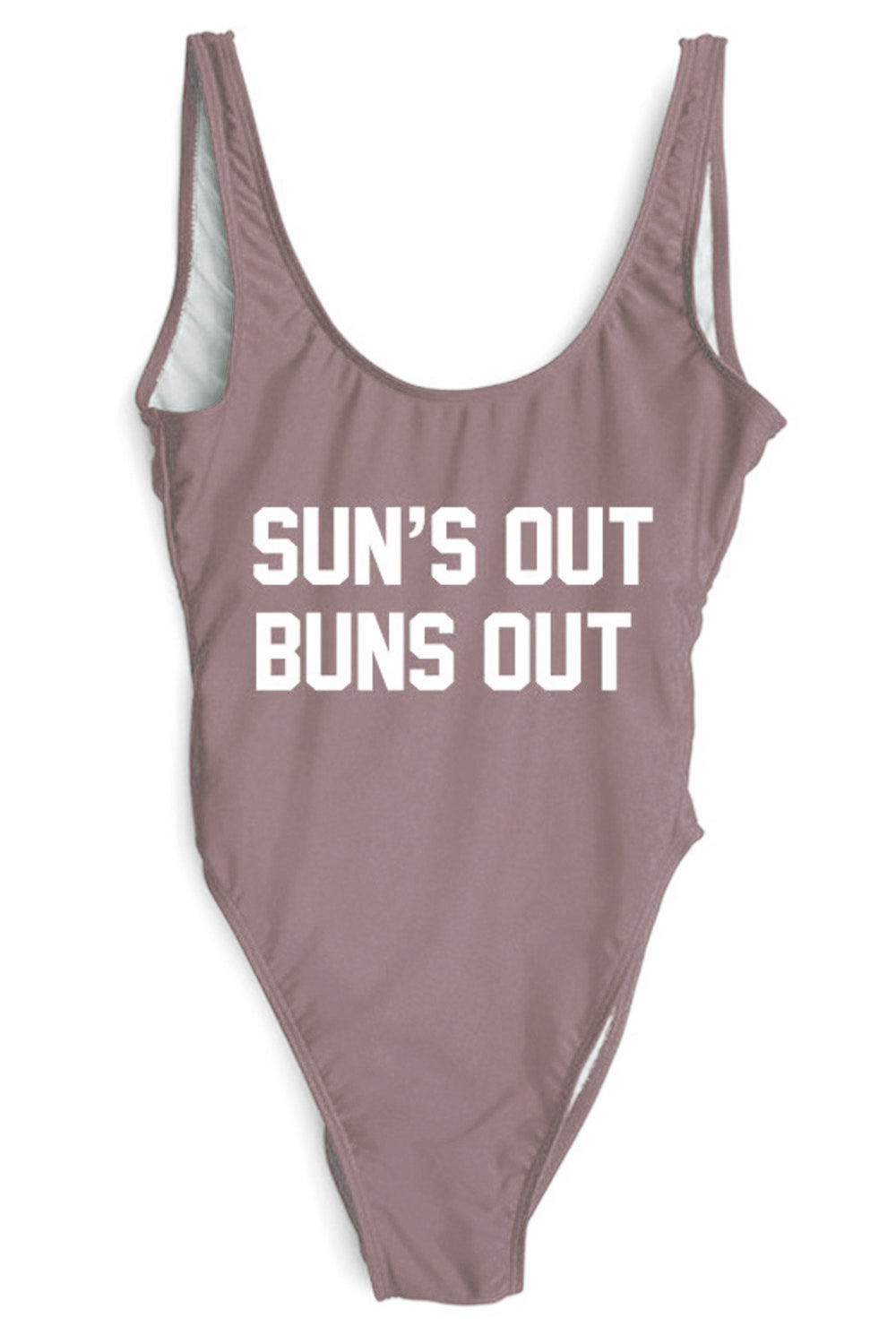 SUNS OUT BUNS OUT - SLOGAN ONE PIECE SWIMSUIT