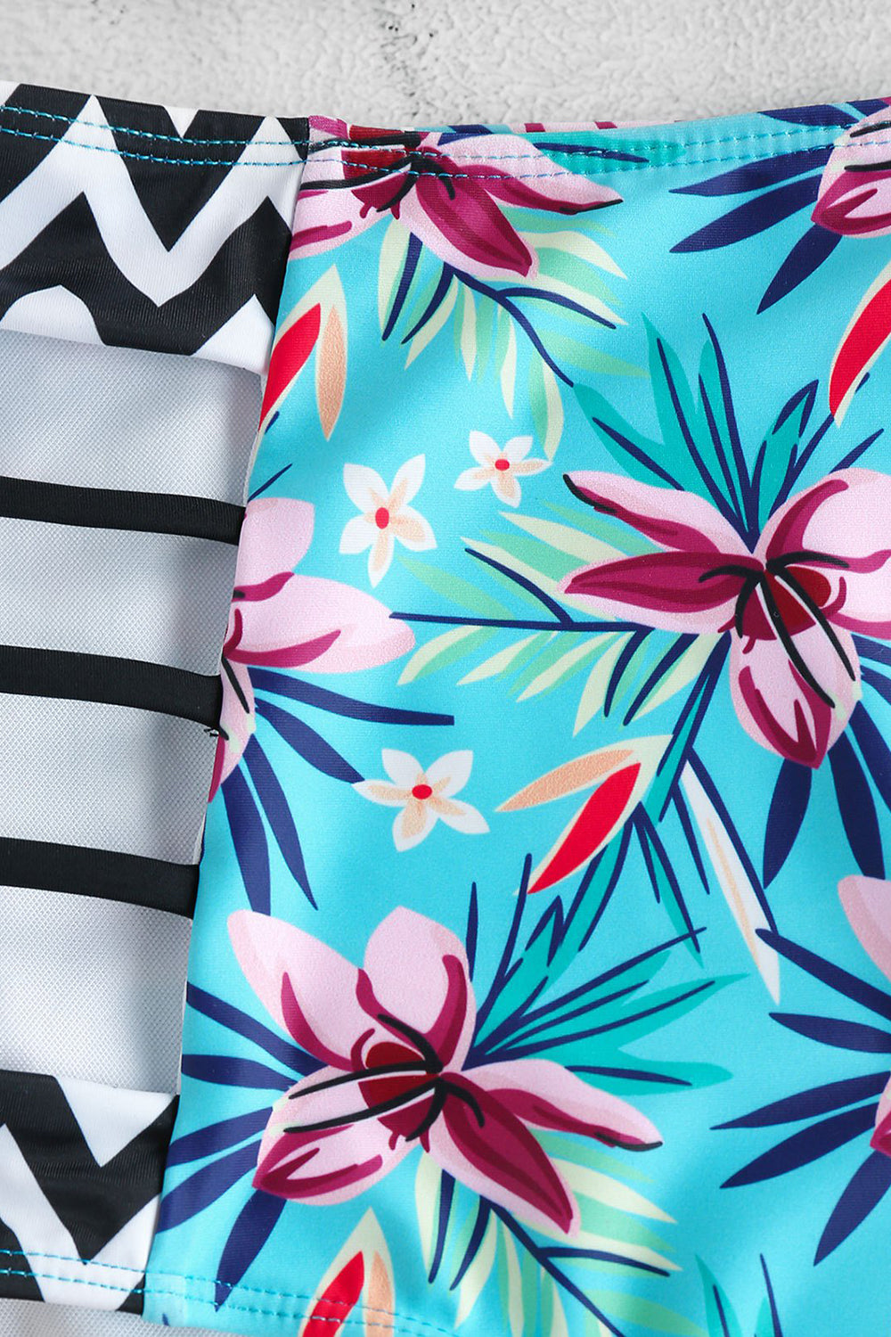 Floral Print Strappy Padded Bikini Set