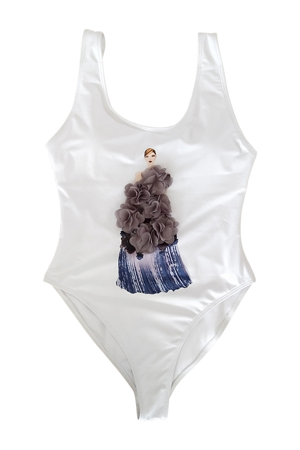 Iyasson 3D Cartoon Princess One-piece Swimsuit