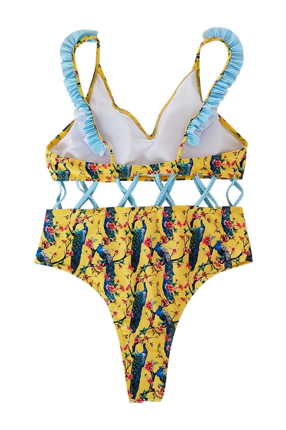 Iyasson Floral Criss Cross One-piece Swimsuit