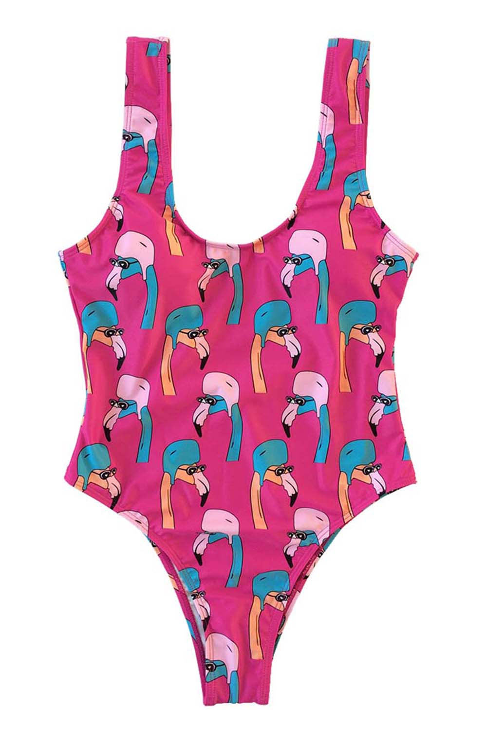 Iyasson Flamingo Cartoon One-piece Swimwear