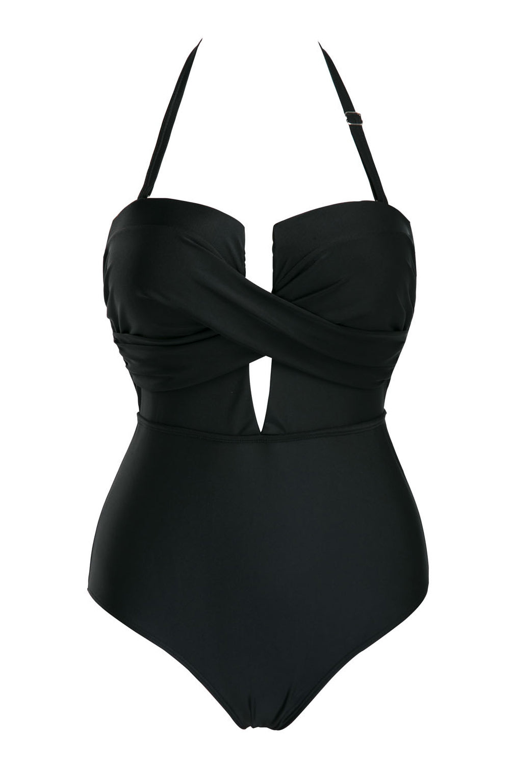 Iyasson Womens Sexy Front Cross Hollow Triangle Halter One-piece Swimsuit