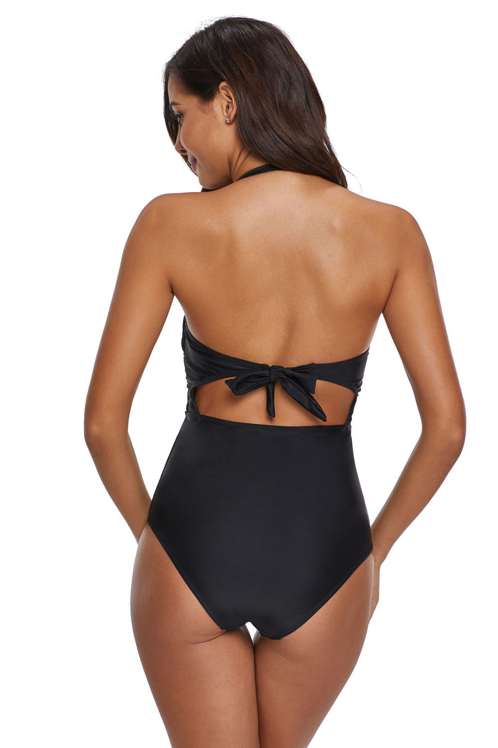 Iyasson Womens Sexy Front Cross Hollow Triangle Halter One-piece Swimsuit