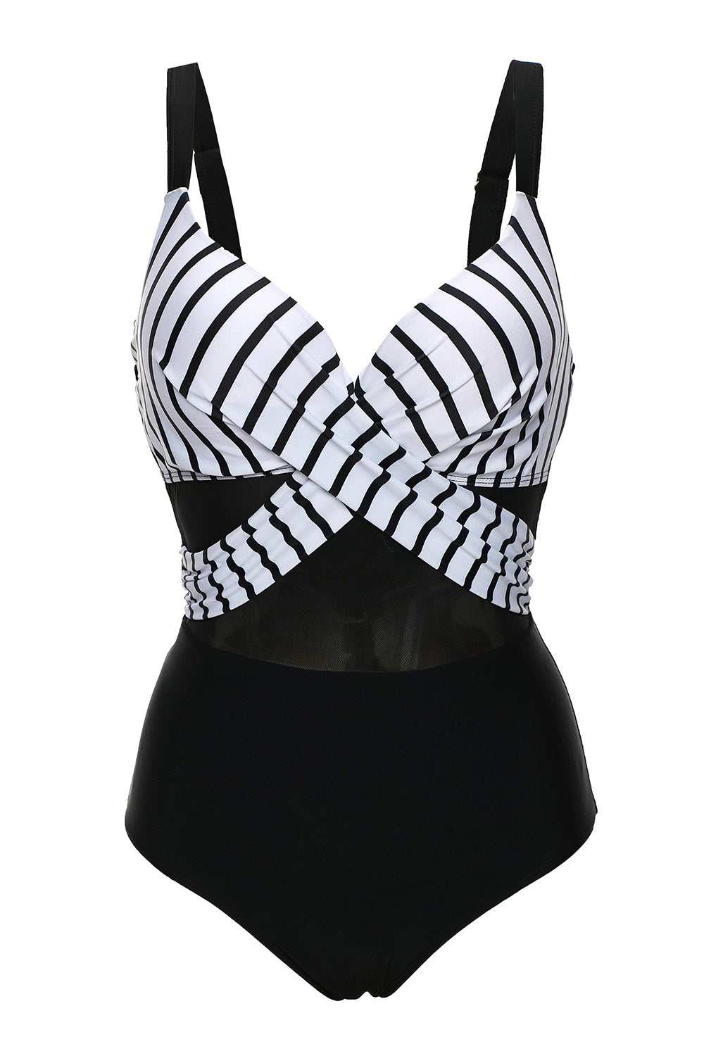 Iyasson Womens Sexy Mesh Stripe Swimsuit