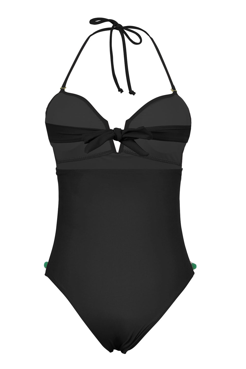 Iyasson Women's Sexy Deep V-Neck Mesh Stitching Tassel Halter Swimsuit