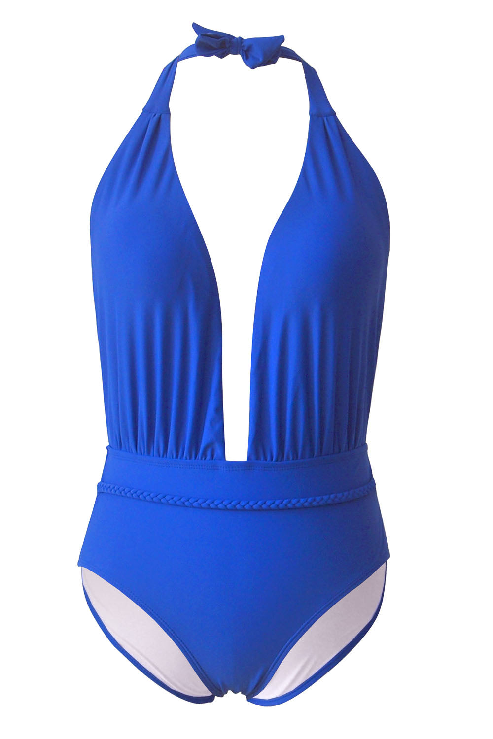 Iyasson Women's Sexy Deep V-Neck Halter Waist One-piece Swimsuit