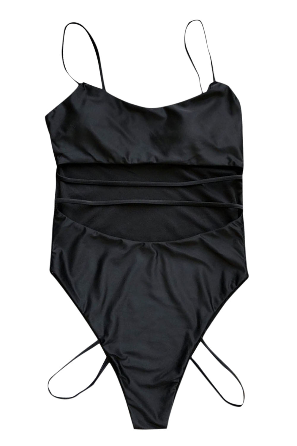 Iyasson Women's Sexy Low-cut Camisole Multiple Ties One-piece Swimsuit