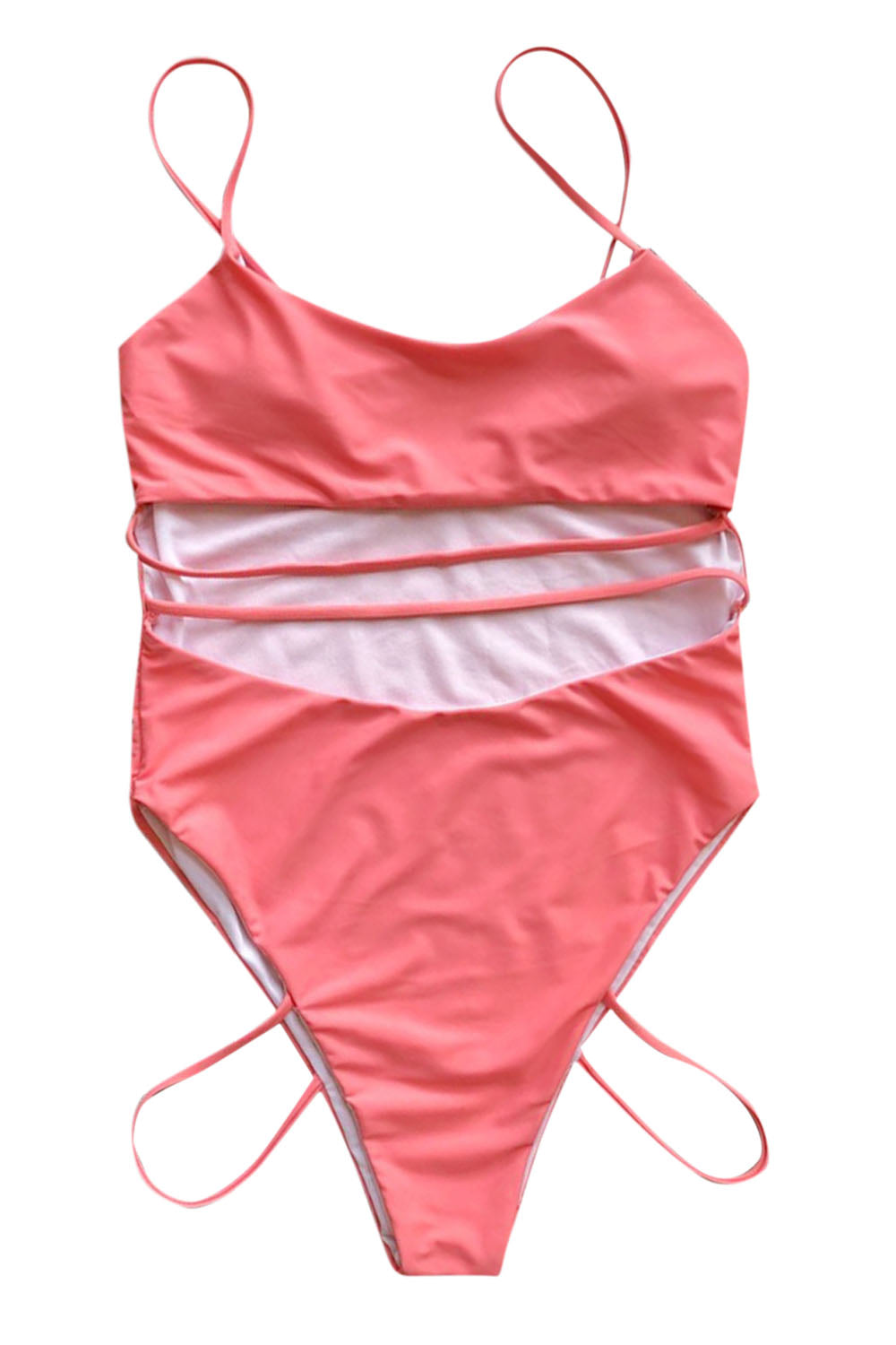 Iyasson Women's Sexy Low-cut Camisole Multiple Ties One-piece Swimsuit