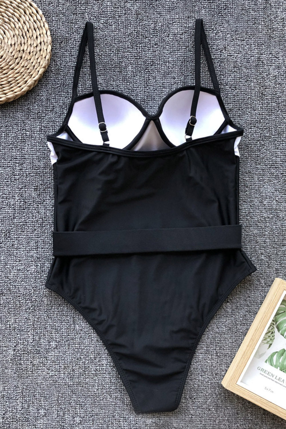 Iyasson Women's Sexy Low-cut Buckle Belt Spaghetti Strap Swimsuit