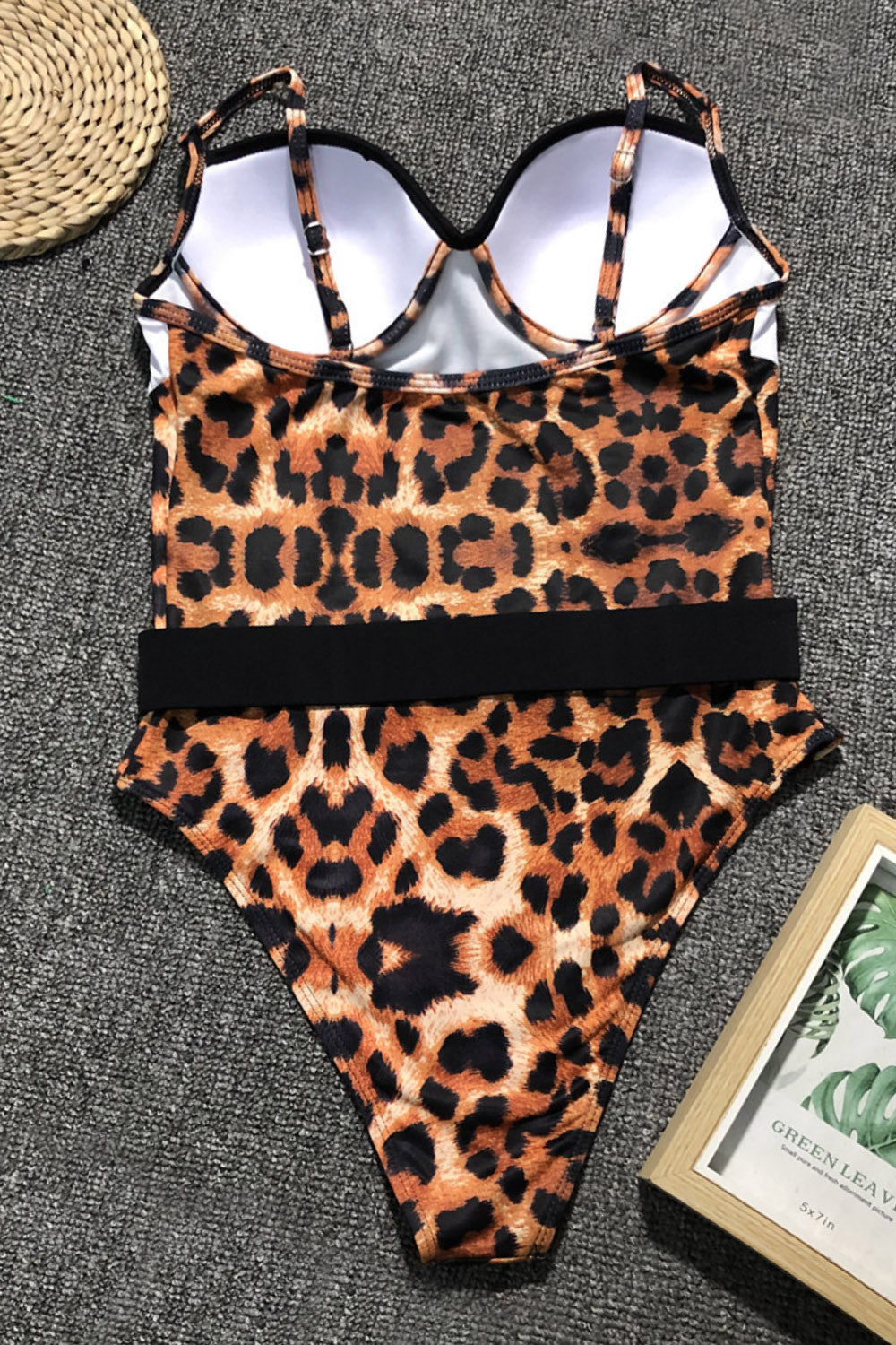 Iyasson Women's Sexy Low-cut Buckle Belt Spaghetti Strap Swimsuit