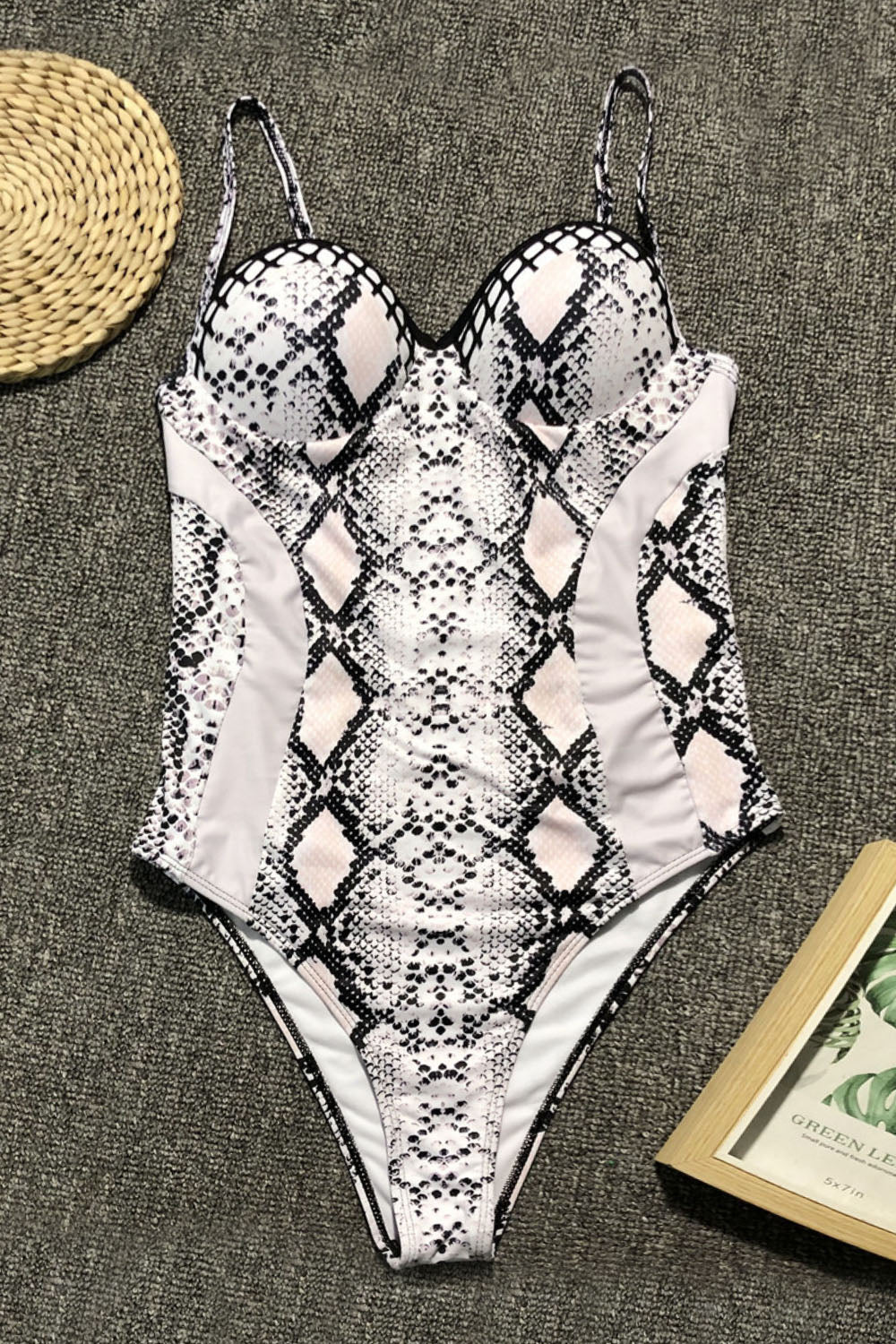 Iyasson Women's Sexy Low-cut Buckle Belt Spaghetti Strap Swimsuit