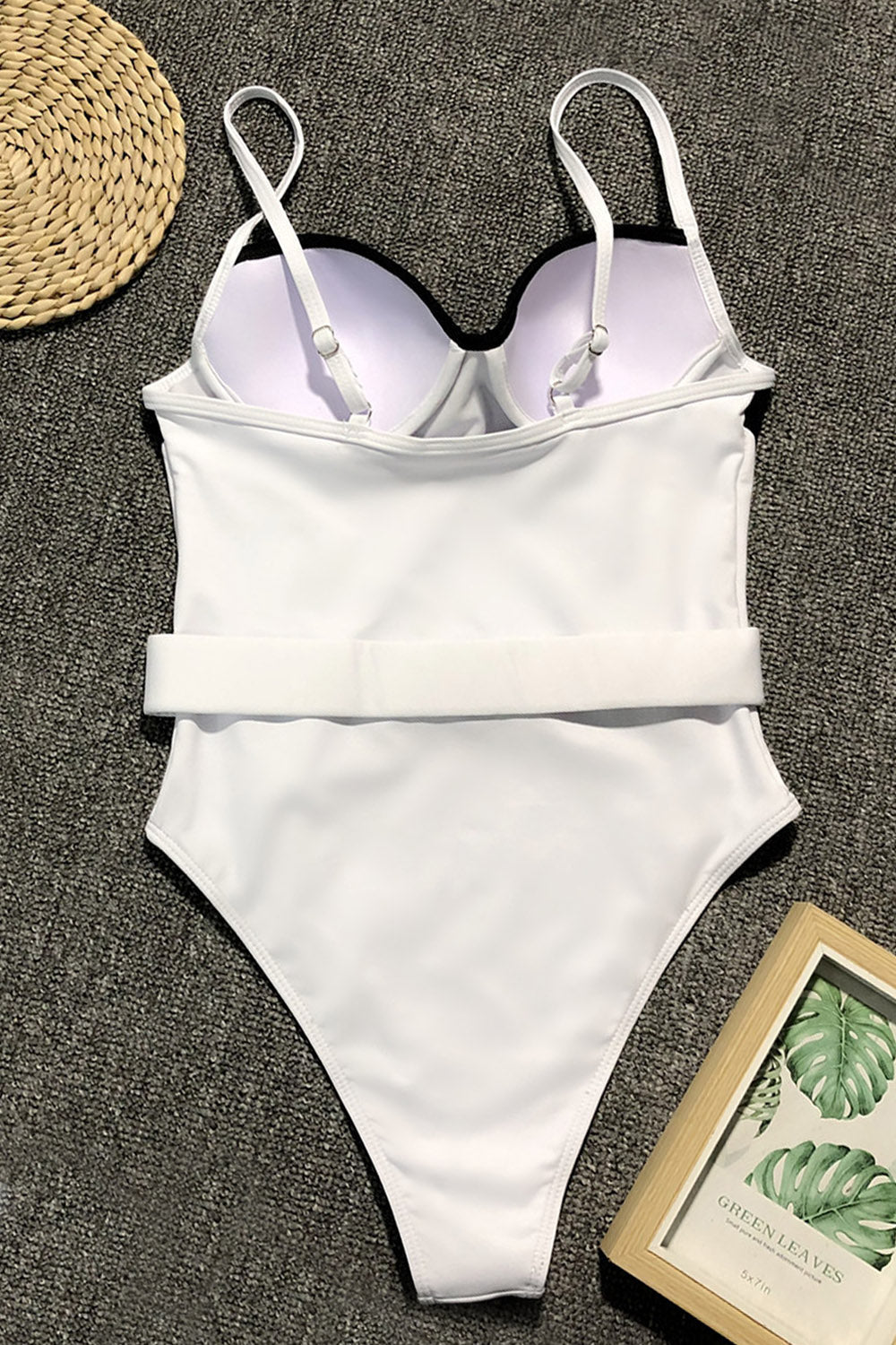 Iyasson Women's Sexy Low-cut Buckle Belt Spaghetti Strap Swimsuit