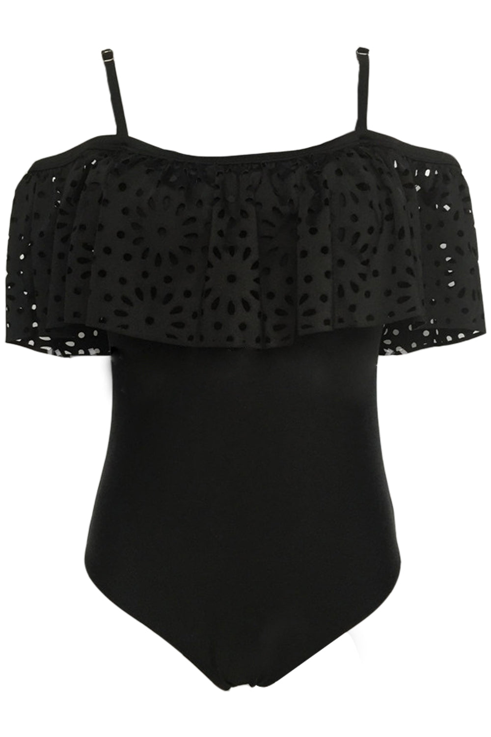 Iyasson Black Lace Magic Falbala Bikini Set