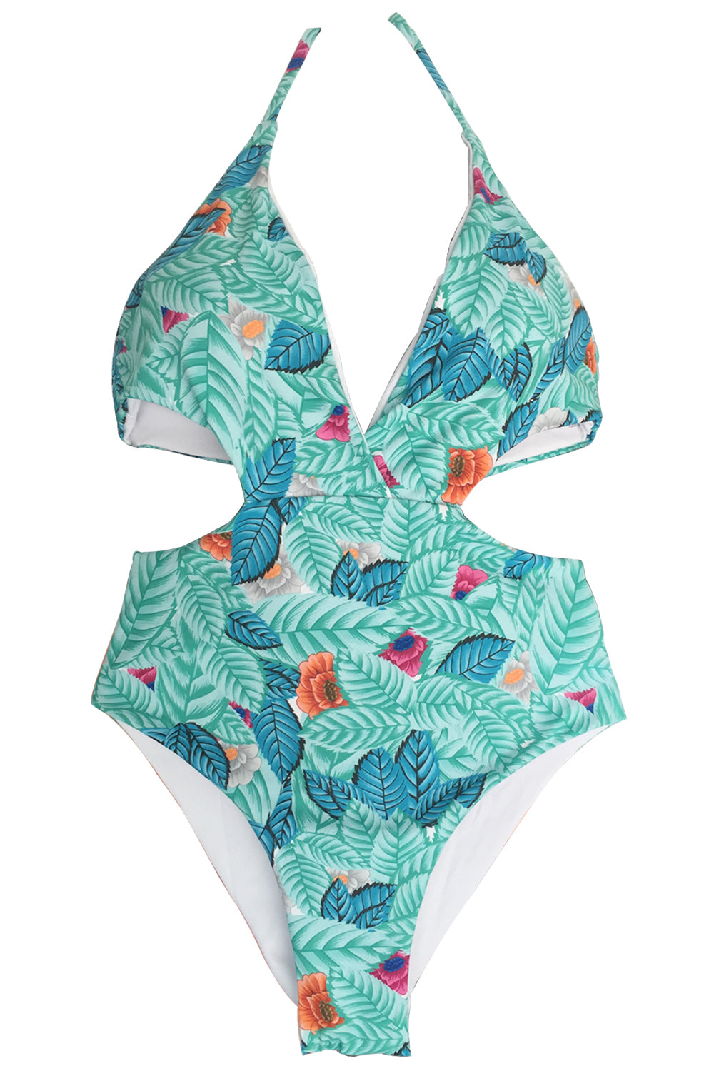 Iyasson Lush Leaves Print One-piece Swimsuit