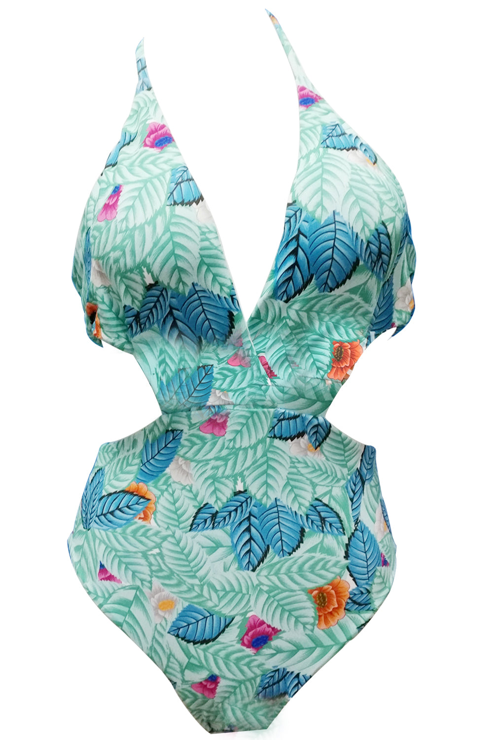 Iyasson Lush Leaves Print One-piece Swimsuit
