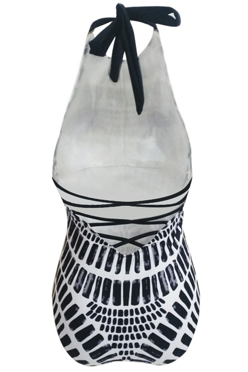 Iyasson Fashional Print Backless One-piece Swimsuit