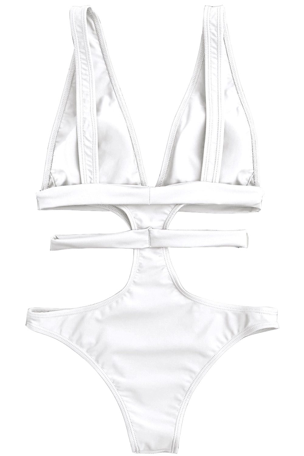 Iyasson Solid Color One-piece Swimsuit