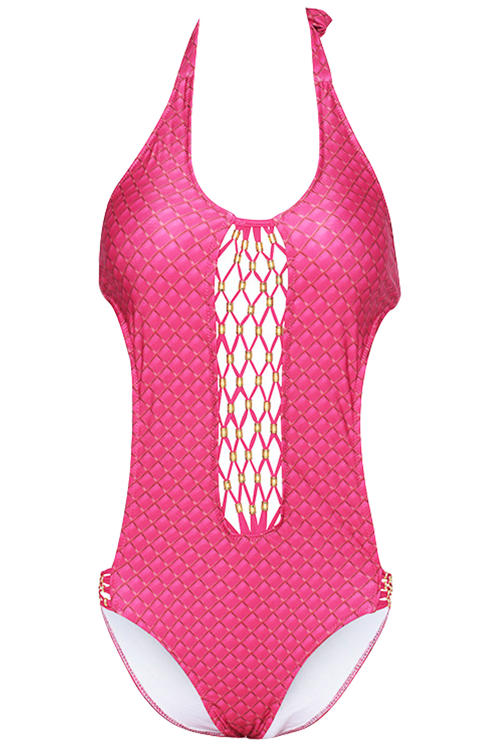 Iyasson Blue Mood Halter One-piece Swimsuit