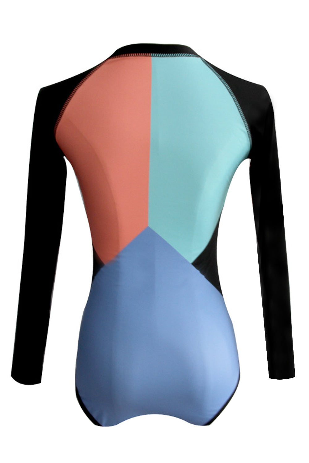 Iyasson Special Romance Solid Splicing Printing Long-sleeve Bathing Suit