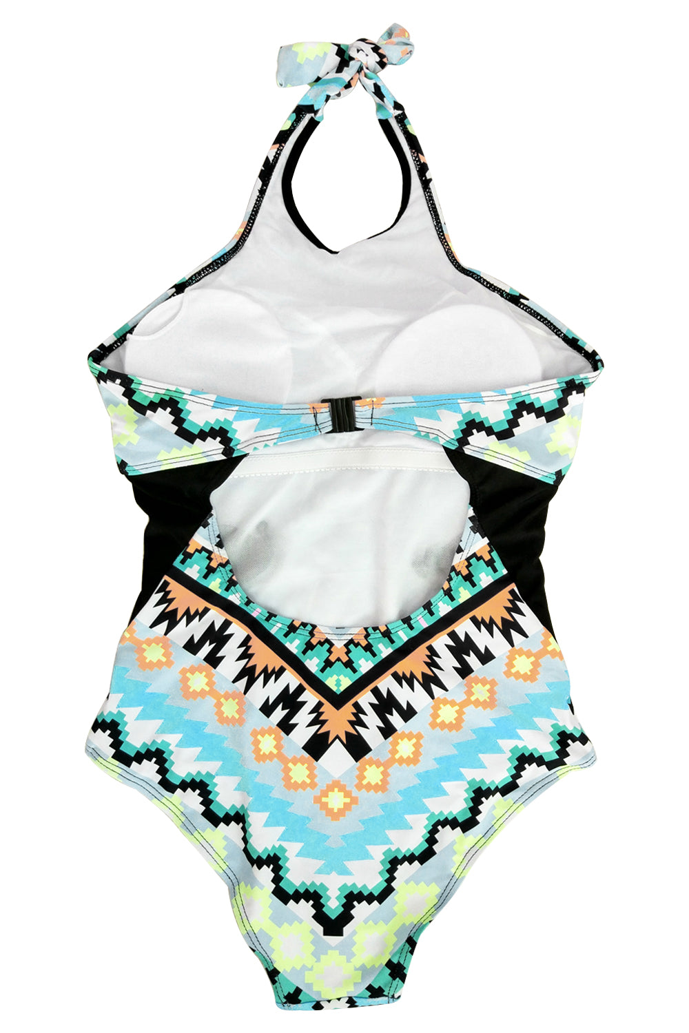Iyasson Colourflul Bohemia Printing High-neck One-piece Swimsuit