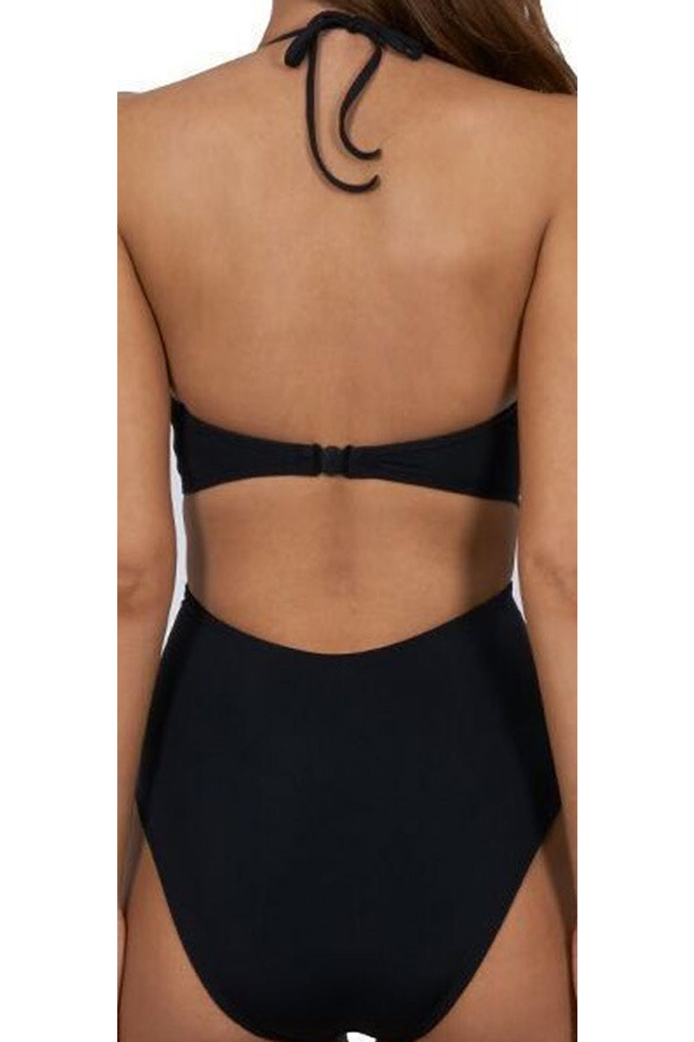 Iyasson Latticed Splicing Printing Halter One-piece Swimsuit