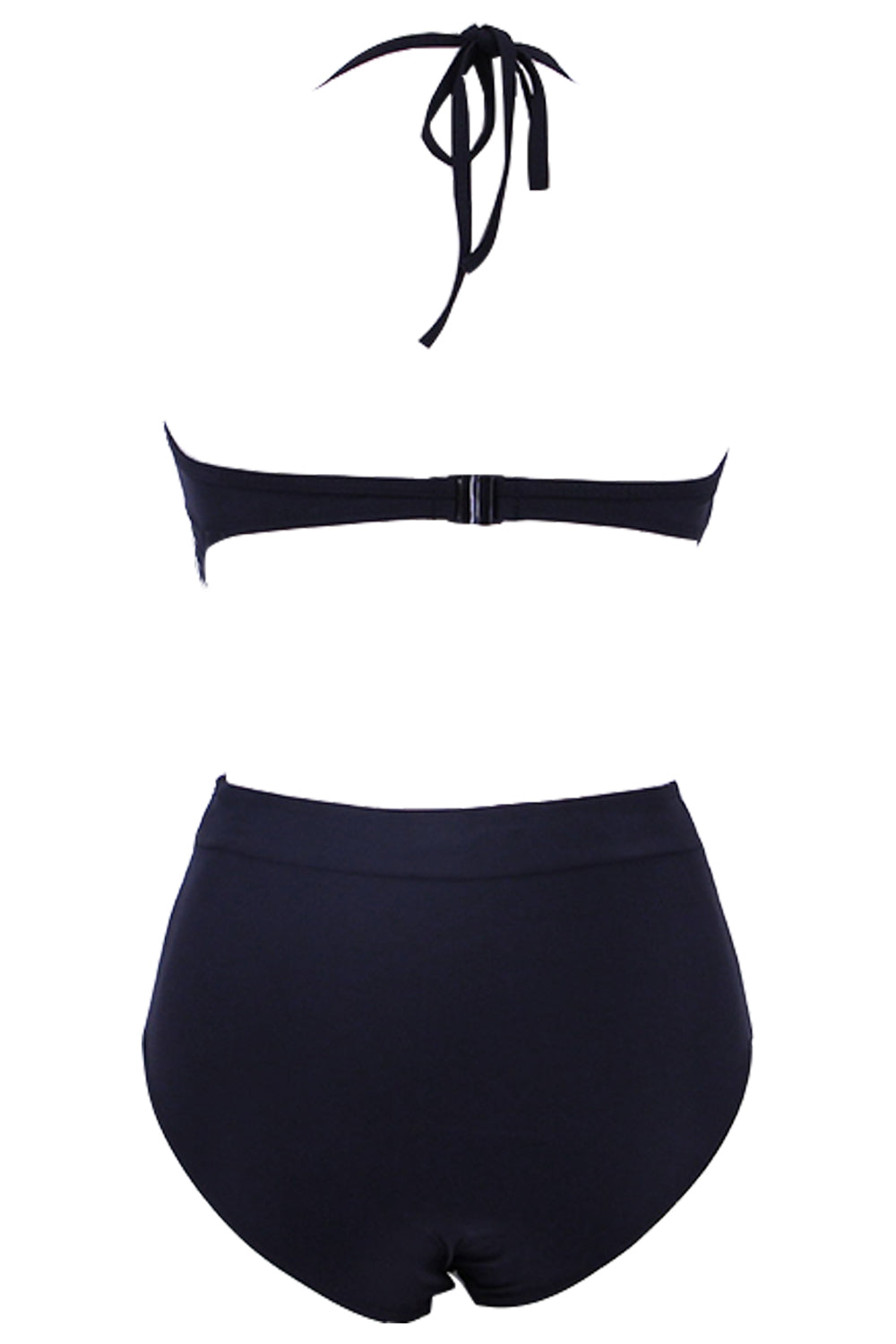 Iyasson Latticed Splicing Printing Halter One-piece Swimsuit