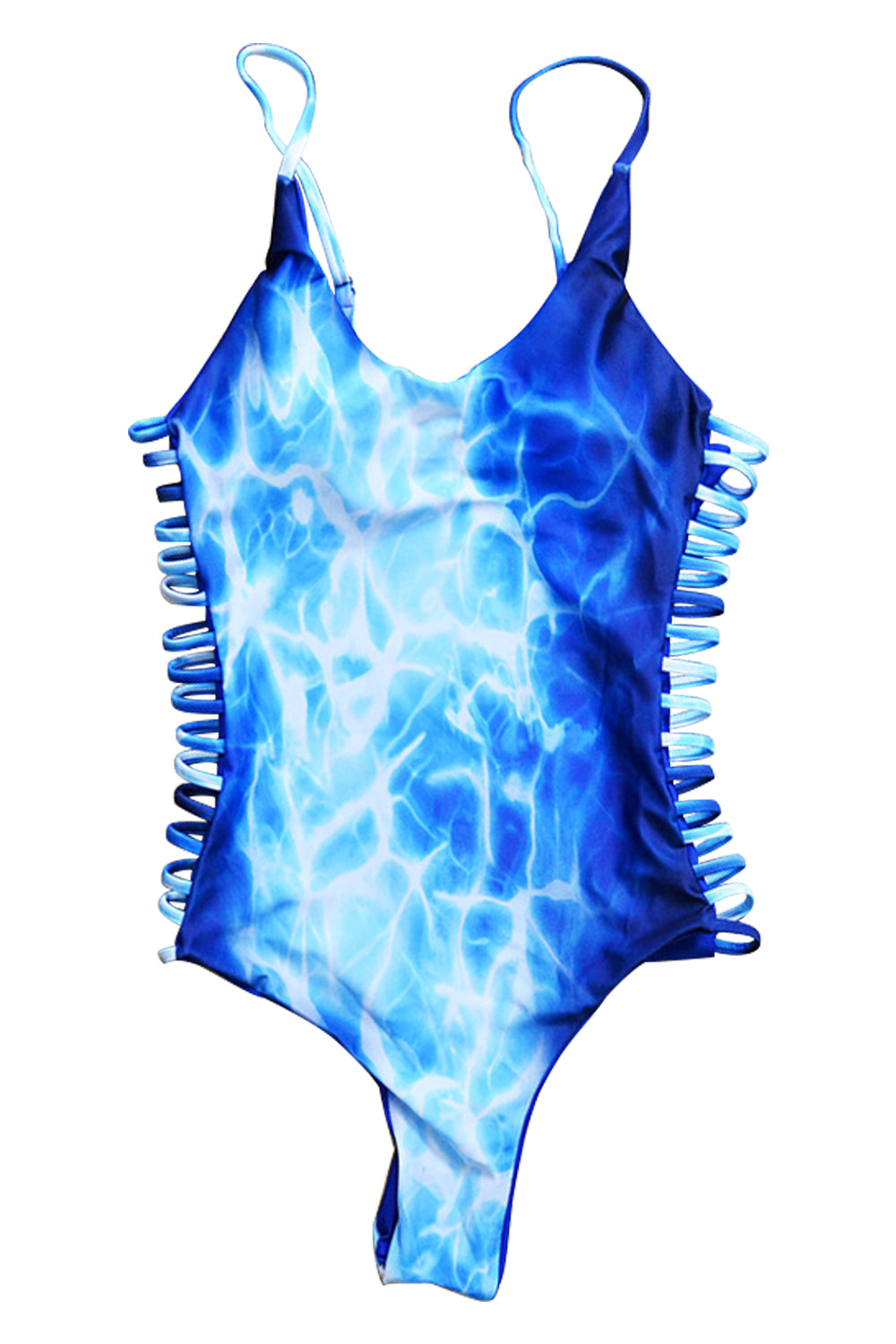 Iyasson Ocean Printing Halter One-piece Swimsuit