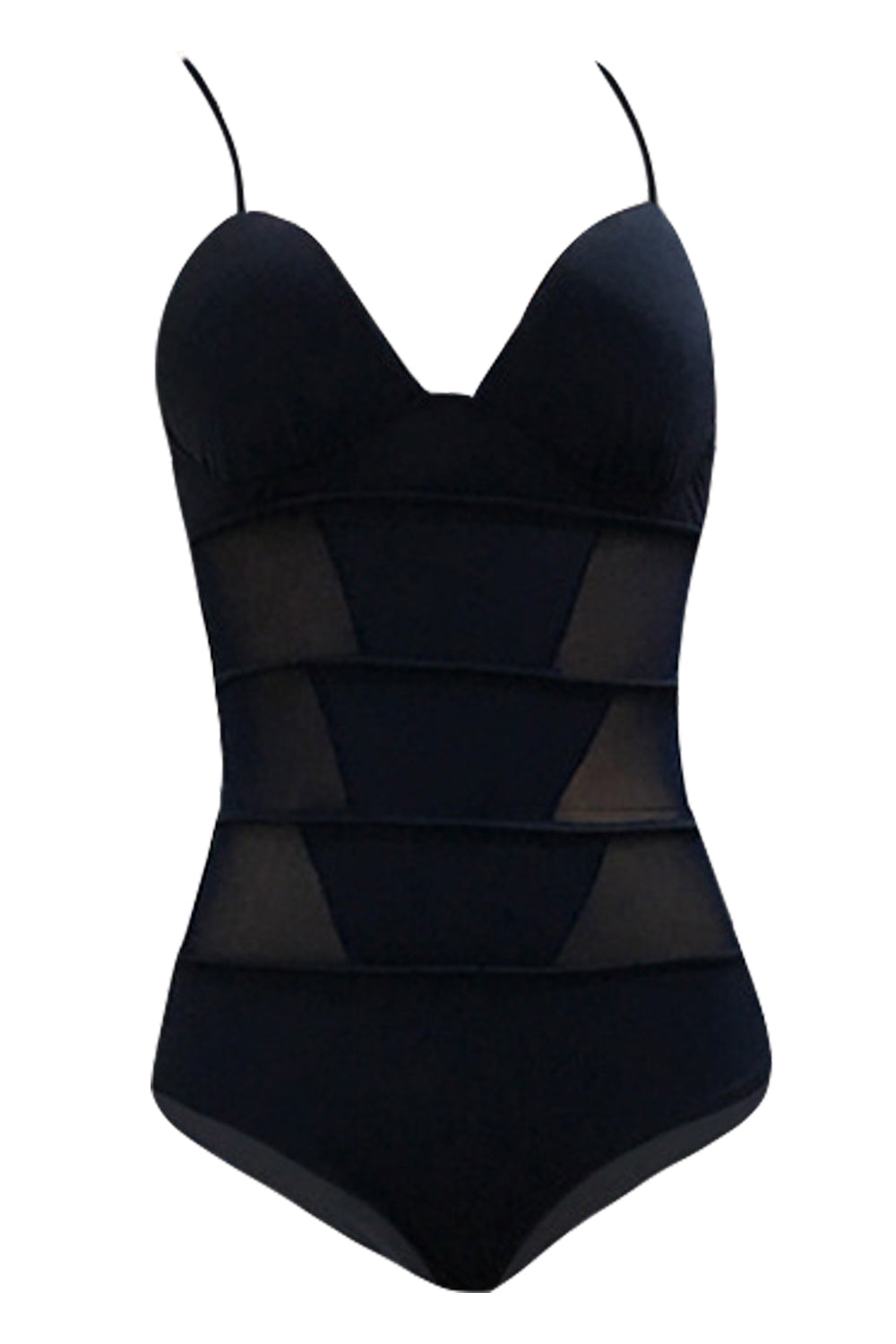 Iyasson Sexy Mesh Splicing One-piece Swimsuit