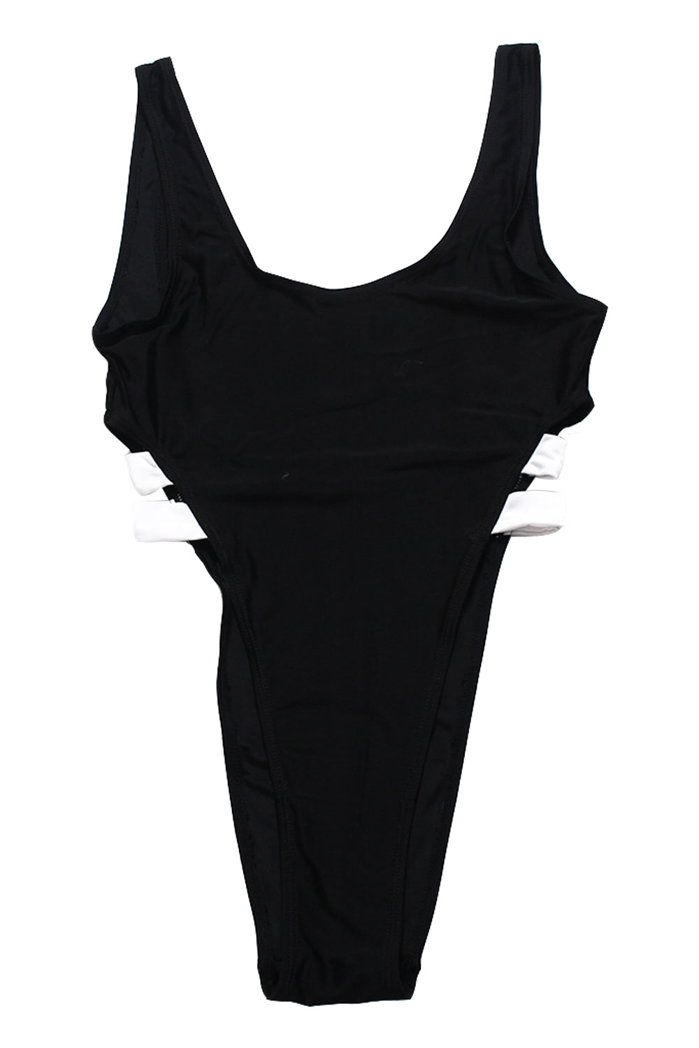 Iyasson Solid Color Backless One-piece Swimsuit