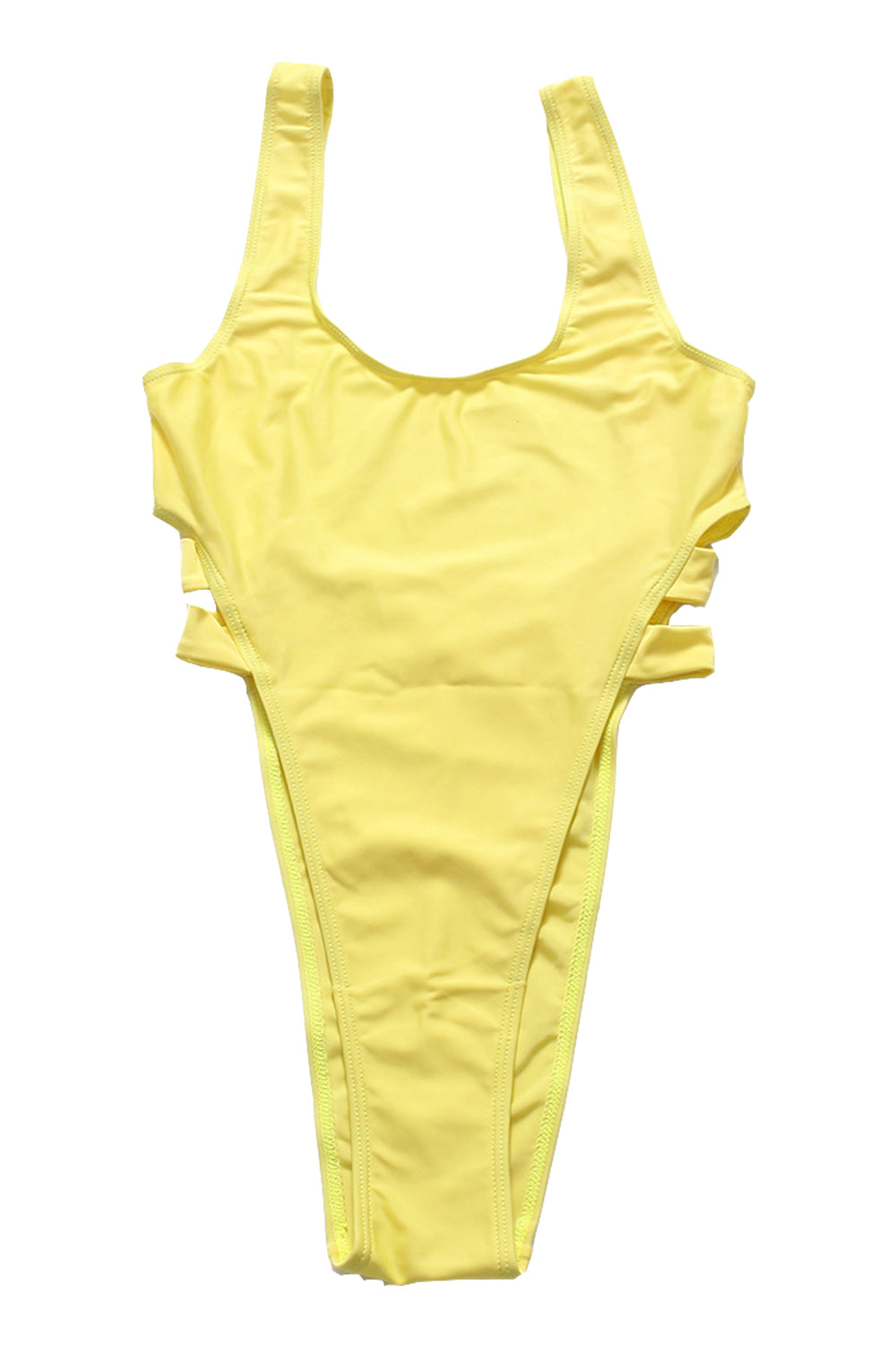 Iyasson Solid Color Backless One-piece Swimsuit