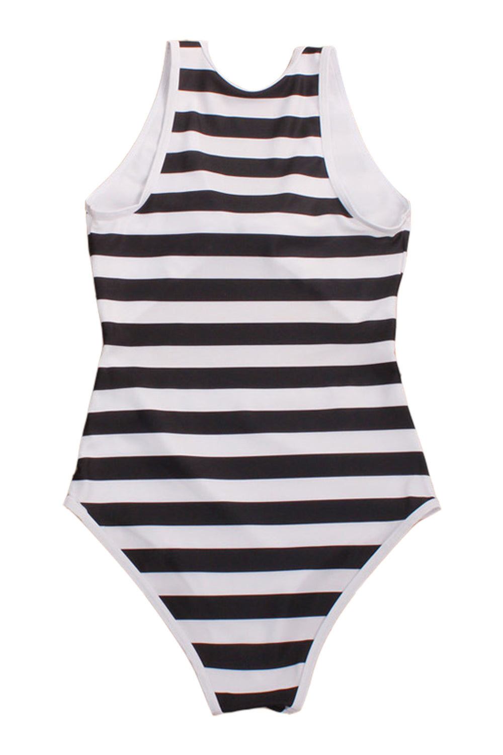 Iyasson Stripe Printing Hollowed out at Front With Sweet Bow One-piece Swimsuit