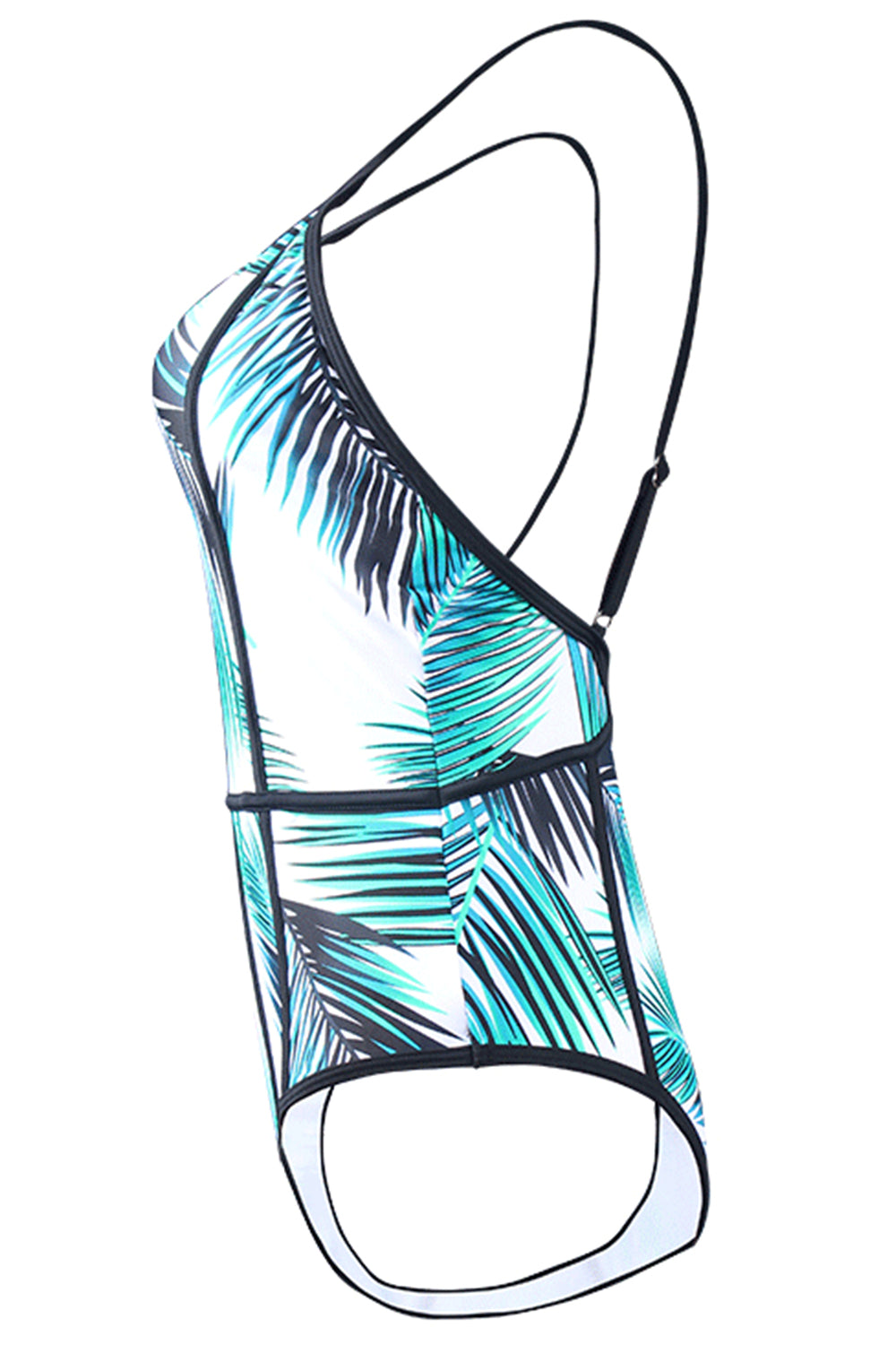 Iyasson Tropical Leaves Print One-piece Swimsuit