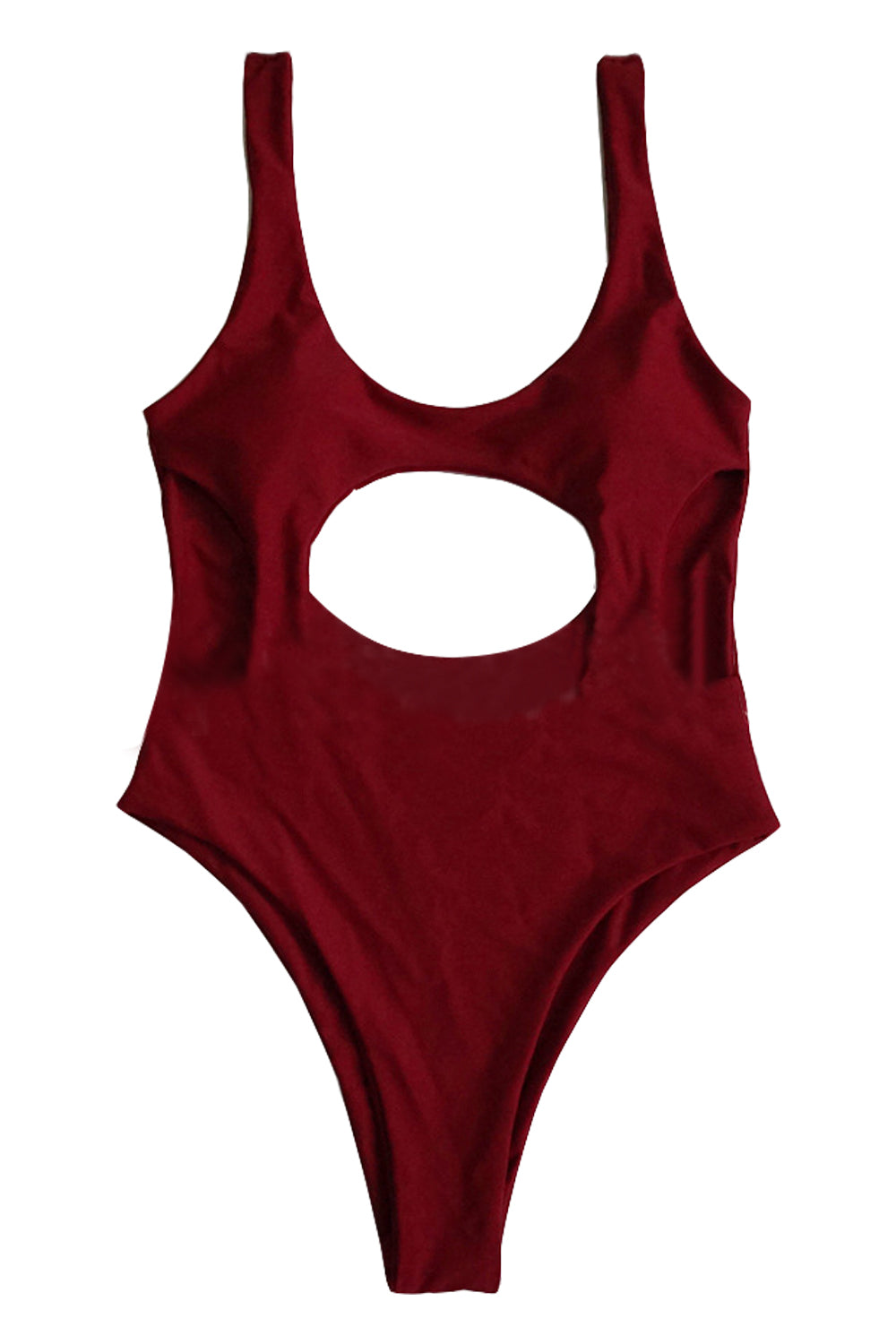 Iyasson Sexy Solid-color Hollow Design One-piece swimsuit