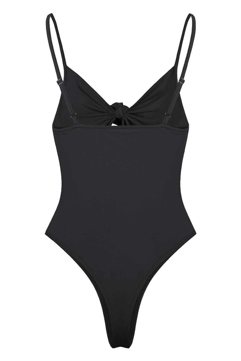 Iyasson Solid Color Hollowed Out With Sweet Bow One-piece Swimsuit