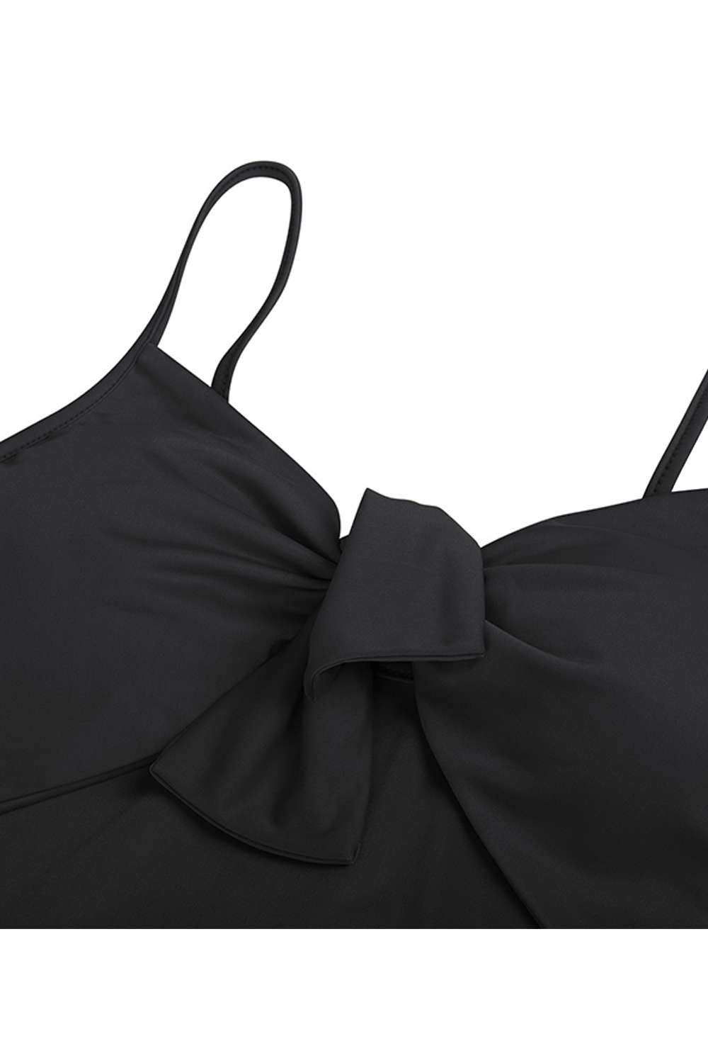 Iyasson Solid Color Hollowed Out With Sweet Bow One-piece Swimsuit