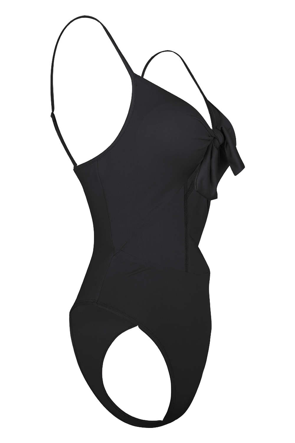 Iyasson Solid Color Hollowed Out With Sweet Bow One-piece Swimsuit