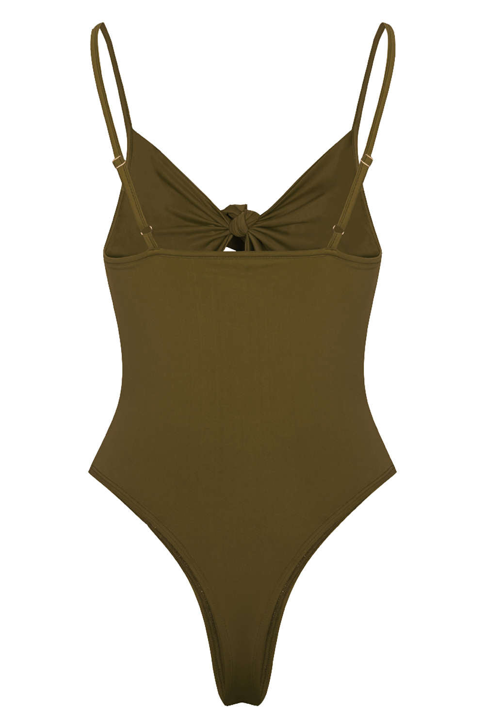 Iyasson Solid Color Hollowed Out With Sweet Bow One-piece Swimsuit