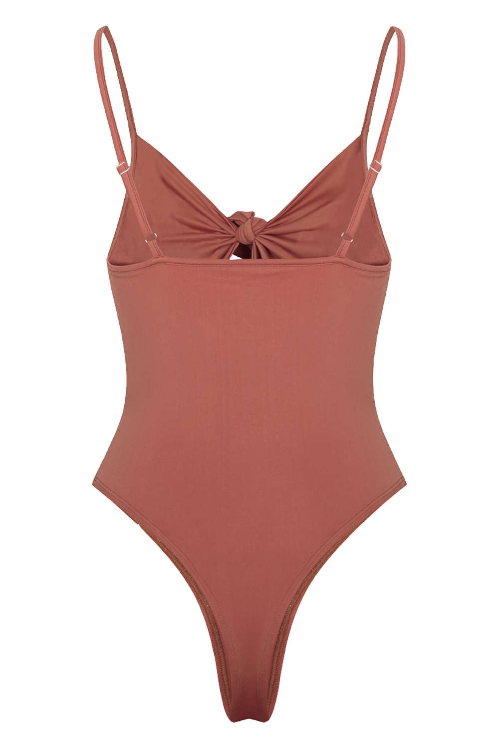 Iyasson Solid Color Hollowed Out With Sweet Bow One-piece Swimsuit