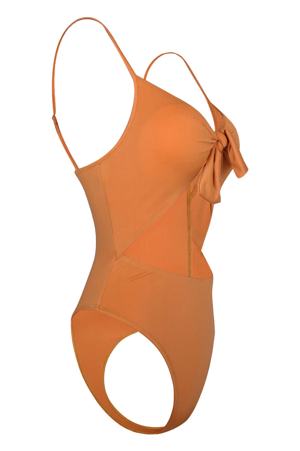Iyasson Solid Color Hollowed Out With Sweet Bow One-piece Swimsuit