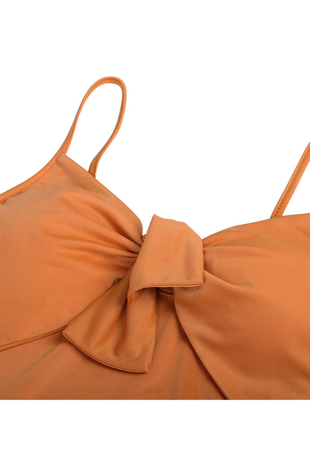 Iyasson Solid Color Hollowed Out With Sweet Bow One-piece Swimsuit